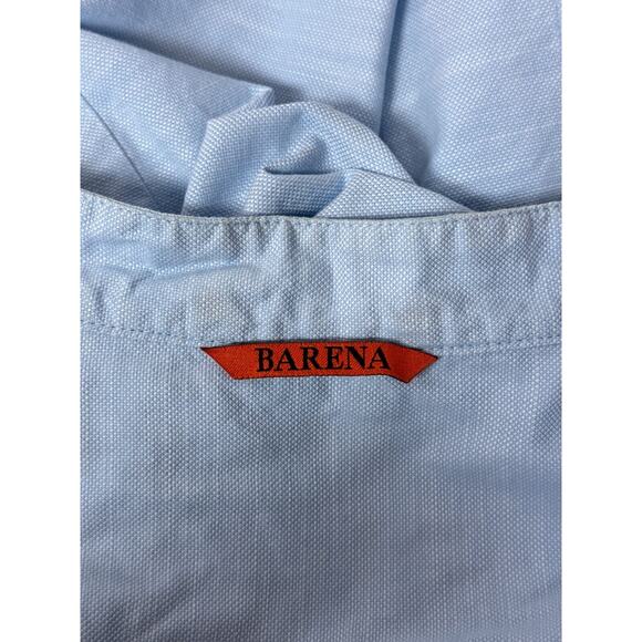 Barena Venzia Shirt 50 Mens Blue Oxford Band Collar Button Up Long Sleeve - Picture 8 of 8